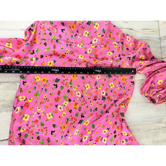 Ann Mashburn Sz S Isla Maxi Dress Pink Floral Charmeuse EUC - Picture 16 of 16